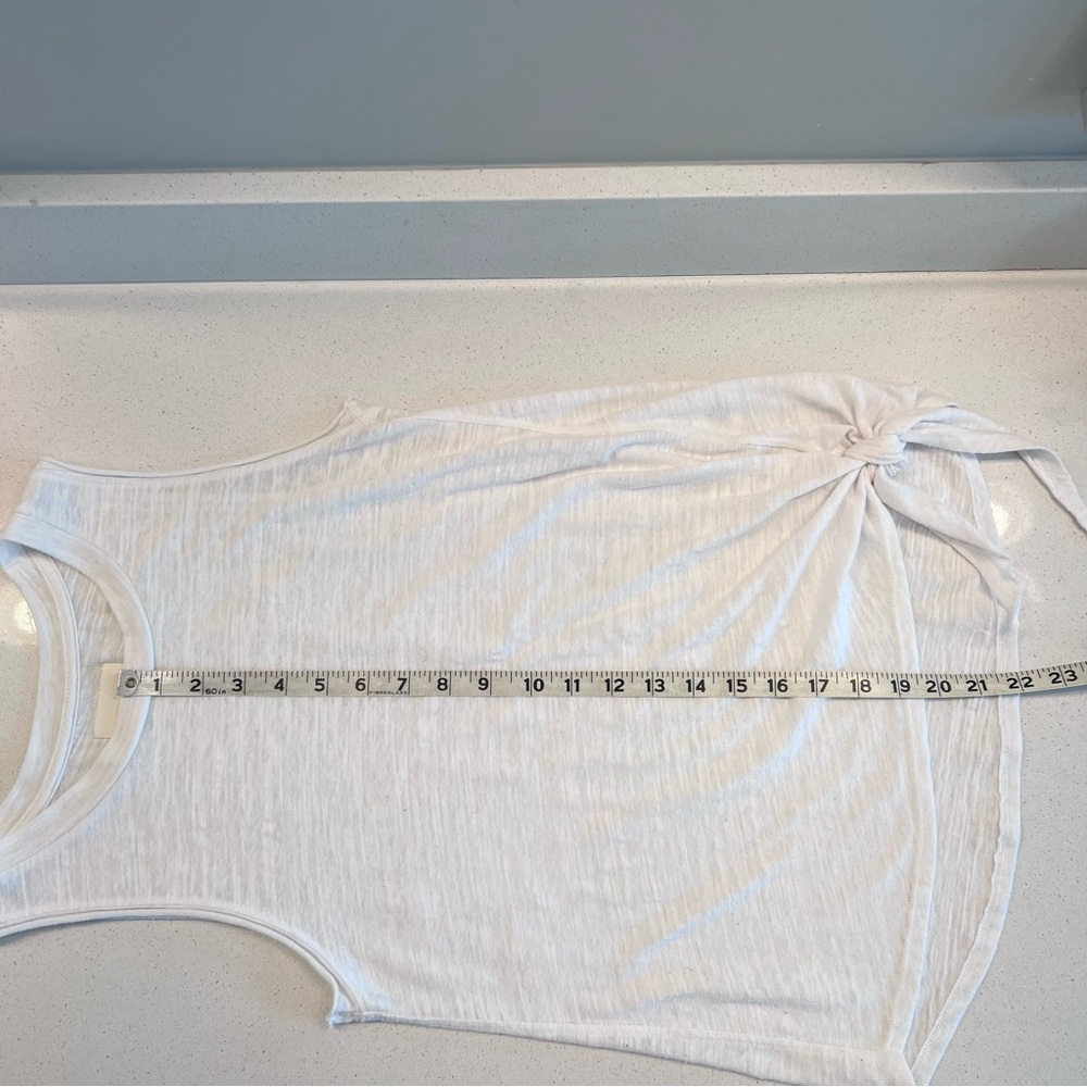 Anthropologie Maeve White Sleeveless Tank Top Side Tie XS - Picture 10 of 11